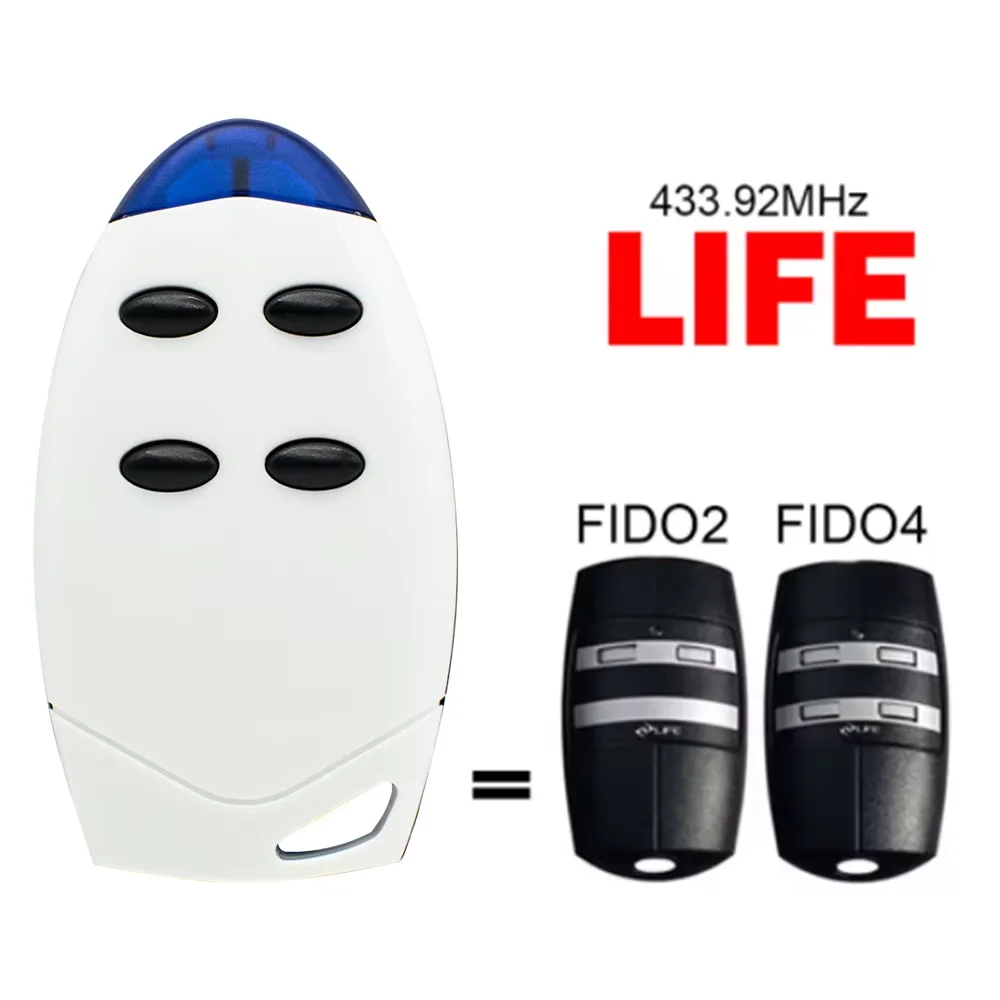 LIFE MAXI 2 MAXI2 MAXI4 FIDO 2 FIDO2 FIDO4 DREAM2 DREAM4 BRAVO2 STAR2 STAR4 VIP2 VIP2R Garage Door Remote Control 433.92MHz