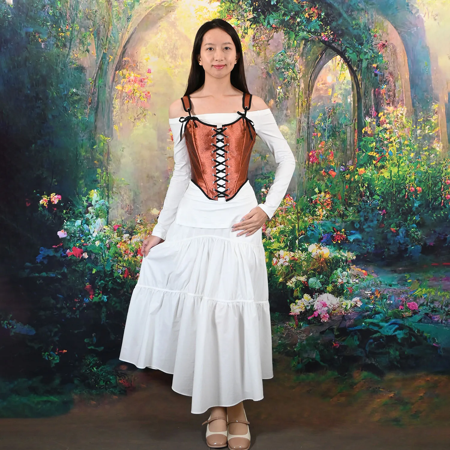 Women's Sweet Leopard French Satin Gothic Web Print Bustier Shapewear Outerwear Stylish Corset for Special Occasions