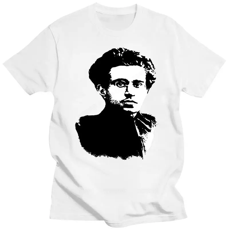 New arrived tshirt men\'s black tops Antonio Gramsci Italian Communist Party socialism humor t shirt vintage style short sleeve