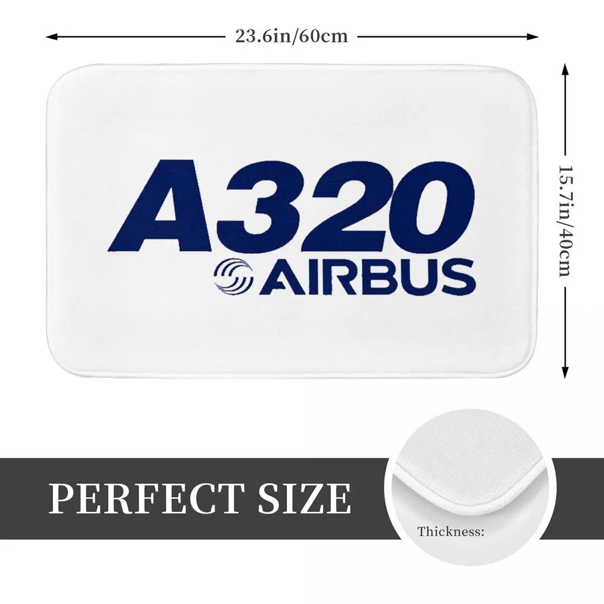 Airbus A320 Logo Non-slip Doormat Floor Mat Dust-proo Carpet Rug for Kitchen Entrance Home Balcony Footpad Mats