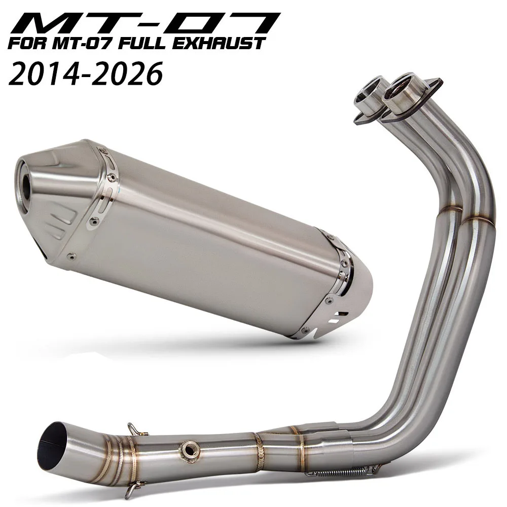 MT07 Exhaust System For Yamaha YZF-R7 MT07 FZ07 XSR700 Tracer700/GT Tracer 7/GT 2014-2026 Motorcycle Exhaust header pipe Muffler
