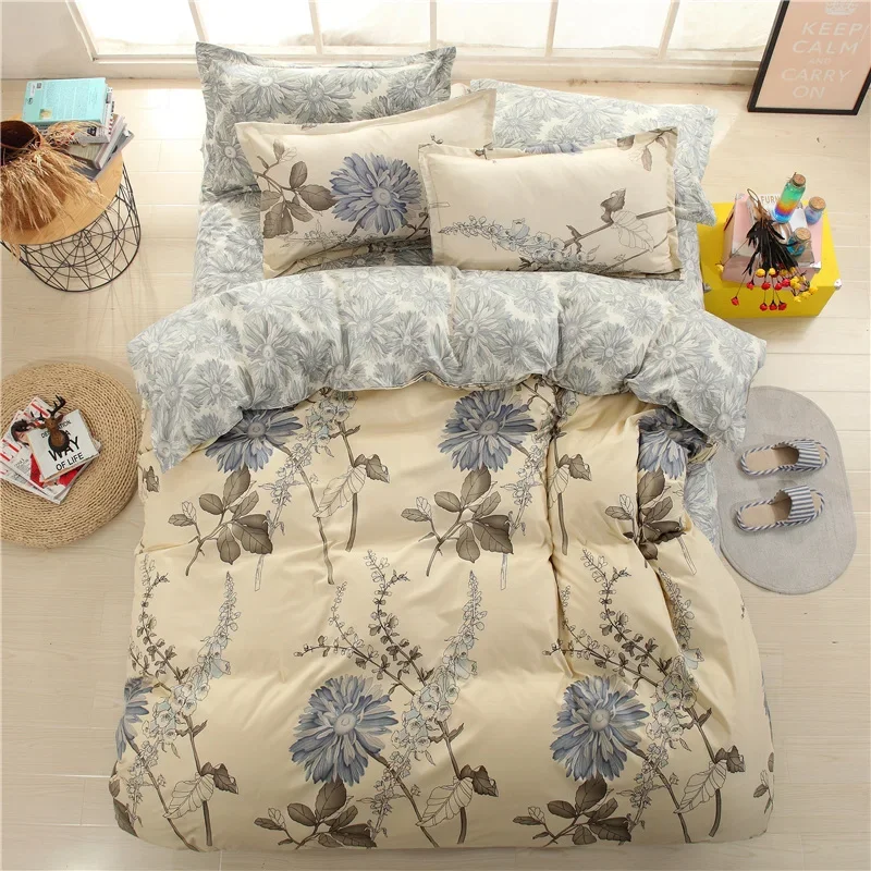 Vintage Floral Duvet Cover 3 Pieces Flowers Bedding Sets Chic Garden Style Pattern Queen Comforter Covers for Women Kids Bedroom