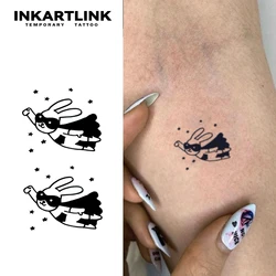 3 pcs Flying Rabbit Temporary Tattoo,Lasts To 15 Days New Technology Magic Waterproof Semi Permanent Sticker.