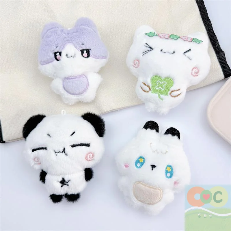 HUA Cartoon Animal Coniglio Panda Portachiavi con ciondolo in peluche Portachiavi moda Kawaii per donne Ragazze Accessori pendenti per zaino carino