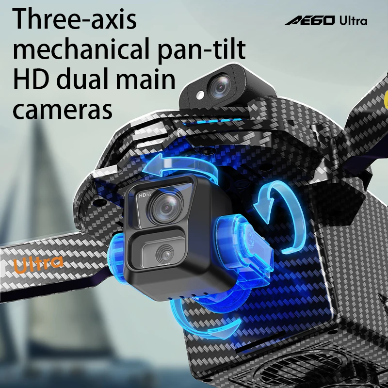 Nieuwe AE60 Profesional GPS Drone Met 8K Camera 3-As Gimbal 5G WiFi Borstelloze RC Quadcopter Schermbediening Airdrop Beveiliging Dron