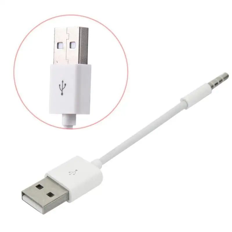 كابل بيانات شحن USB لأجهزة Apple iPod Shuffle لمشغل MP3 MP4 سلك سلك شاحن USB 3.5 مللي متر جاك نقل محول الصوت