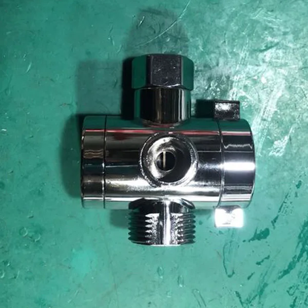 A04G-1/2 Inch 3-Way T-Adapter Diverter Valve Adjustable Shower Head Arm Mounted Diverter Valve Bathroom Hardware Accessory