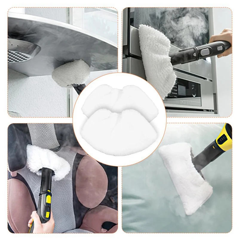 Steam Cleaner Accessories, Pack Of 4 Steam Cleaner Brushes With 2 Microfibre Covers For SC2 SC3 SC4 SC5 Steam Cleaner