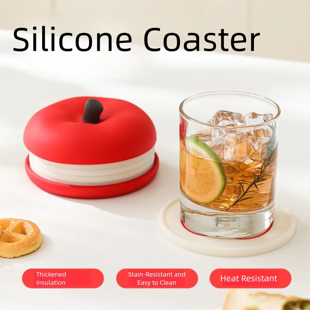 Creative Fruit Shape Coasters Set Anti Scald Stackable Nonslip Cup Mat Reusable Heat Resistant Decorative Placemats