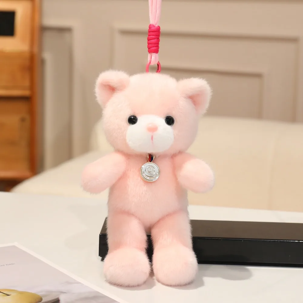 

Happy Birthday Cartoon Colorful Bear Pendant Anti-lost Lovely Colorful Bear Plush Toy Cute 20cm Bear Plush KeyChain Decoration