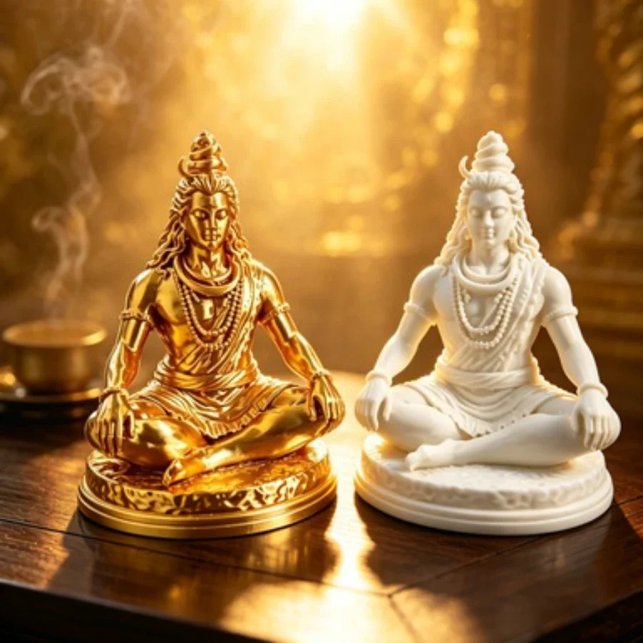 Statue de Lord Shiva en méditation, figurine de dieu hindou imprimée en 3D, décoration d'autel de temple à domicile, ornement spirituel pour salle de yoga et de méditation
