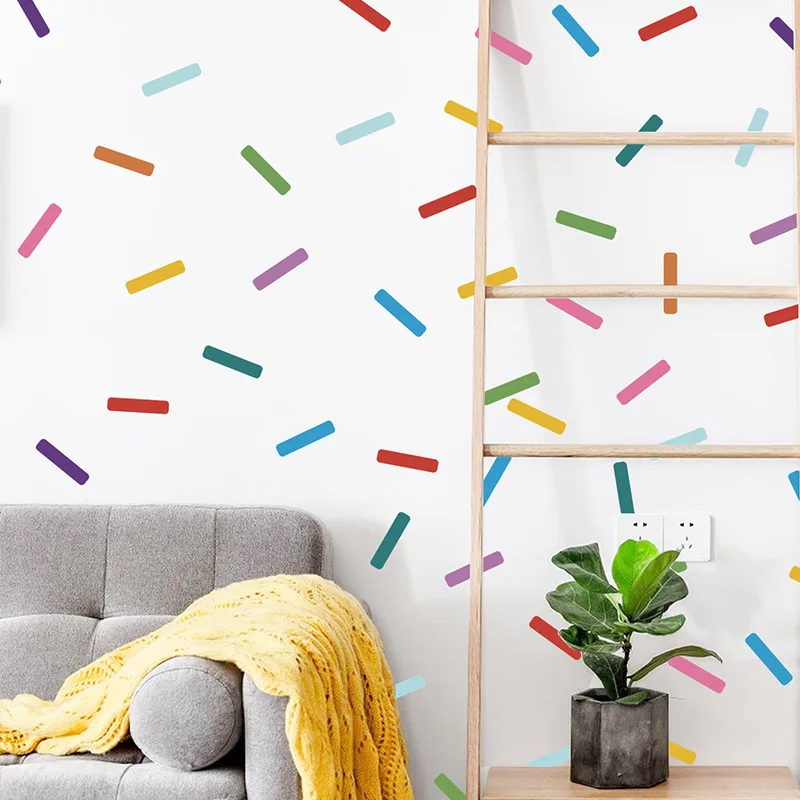 1PC Colorful Strip Wall Stickers Beautify And Decorate The Living Room Background,Walls,bedroom Decoration Atmosphere