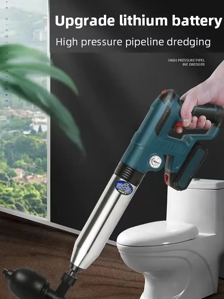 Air Plunger Electric Toilet Dredge Tool Pipe Unclogging Machine Sewer Toilet Unclogging Machine Powerful Pipe Plunger Tools