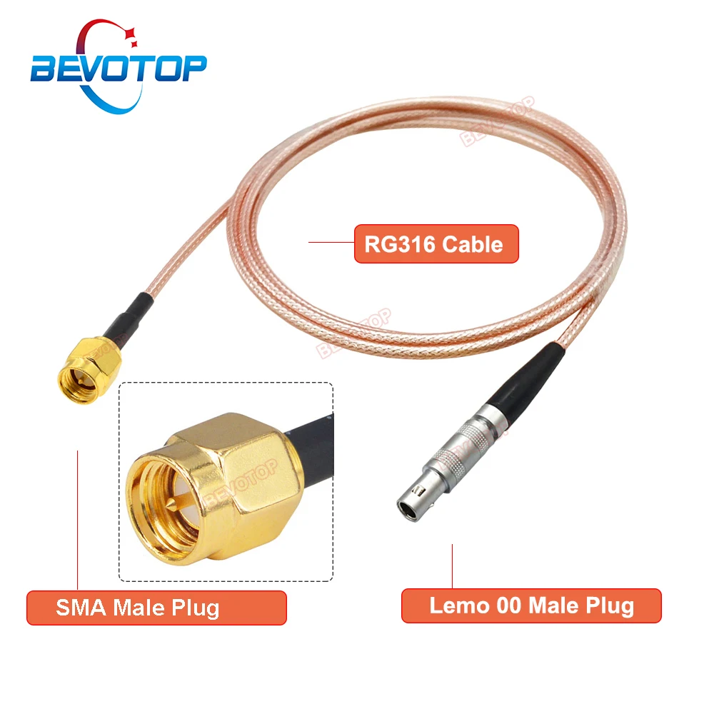 

BEVOTOP RG316 Cable SMA to FFA Connector Lemo 00 Compatible Plug RF Coax Pigtail Assembly Pigtail for Ultrasonic Flaw Detector