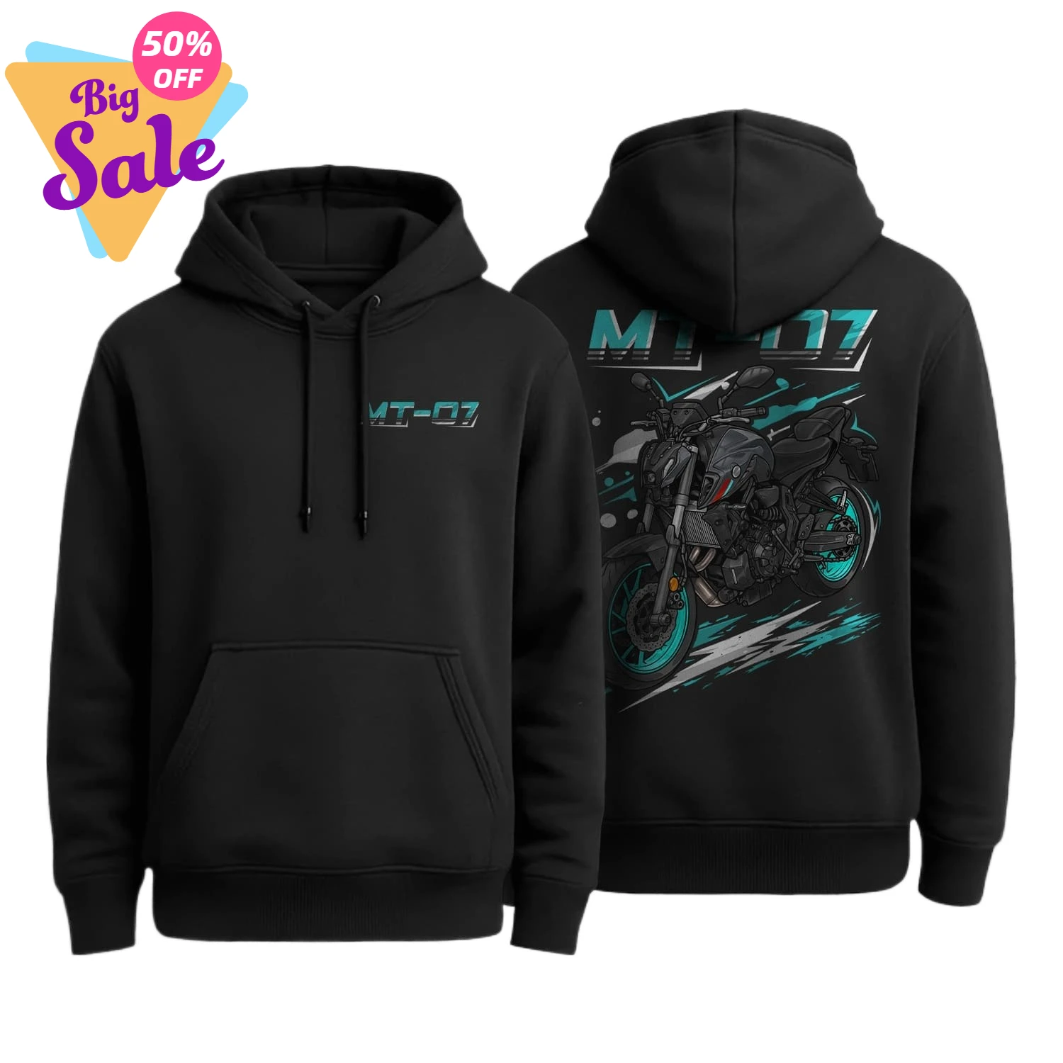 2021-2025 Models Japanese MT-07 Motorcycle Pullover Hoodie 100% Cotton Comfortable Casual Mens Sweatshirts Rider Streetwear