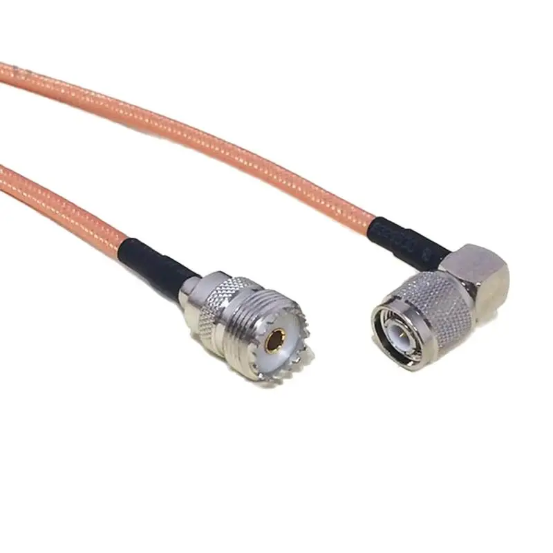 

RF Coaxial Cable UHF Female Jack SO239 Switch TNC Right Angle Male Plug Pigtail RG142 50cm 20" /100cm Adapter