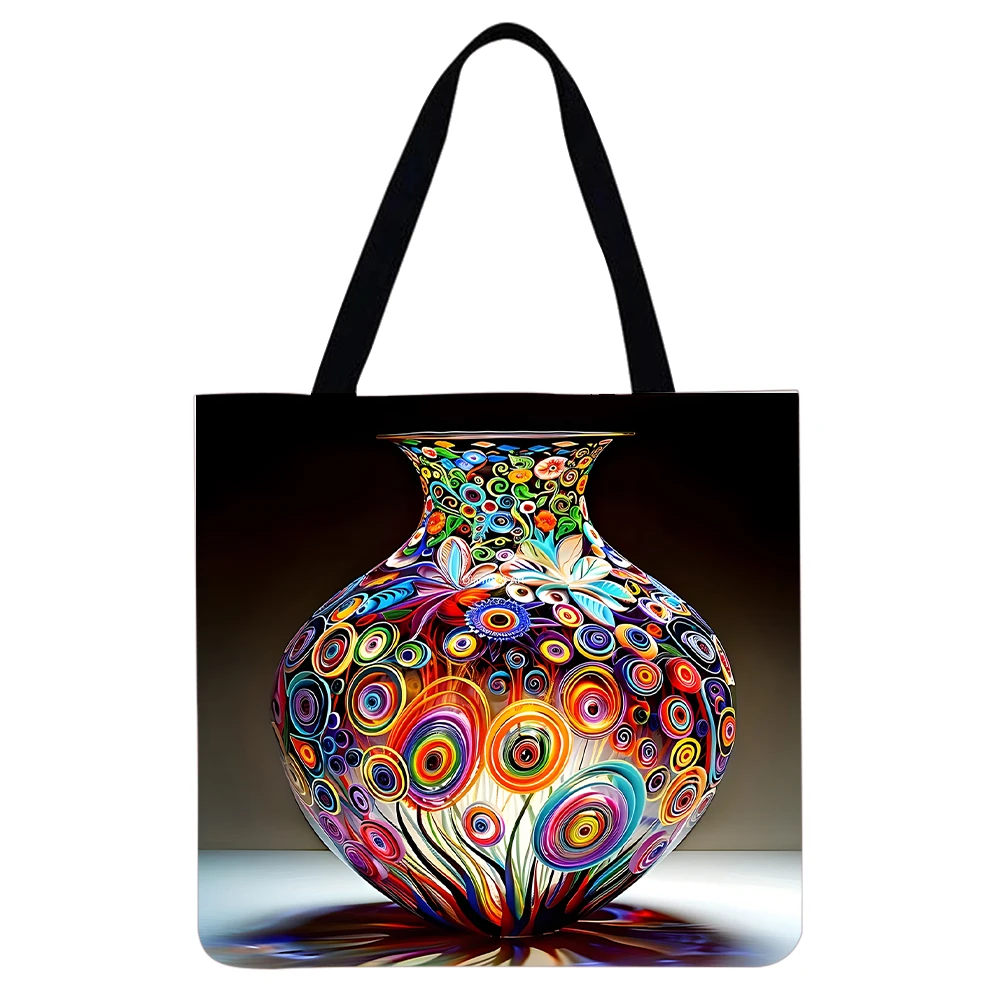 4pcs Vase-Large Capacity Linen Tote Bag