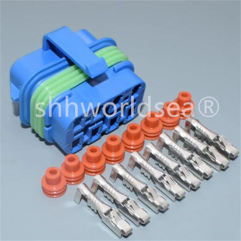shhworldsea   8P  housing connector plug 8 pin 2.8mm plastic parts automotive waterproof connector with terminal plug