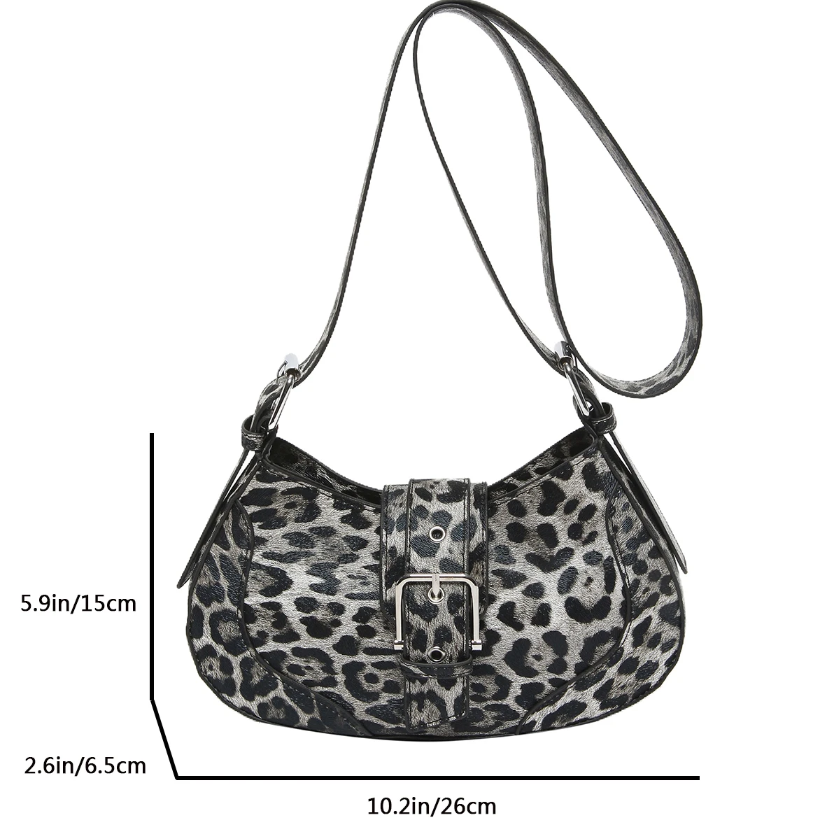 Retro Women Underarm Bag For Women Wide Strap Shoulder Handbags Fashion Half Moon Pu Leather Crossbody Bag Female Leopard Bolsos