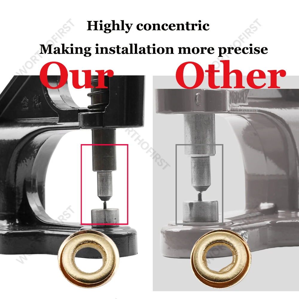 Occhielli in acciaio inossidabile con kit di strumenti per pressa manuale multifunzionale Anelli rotondi Punzone per tende in telone Artigianato in pelle