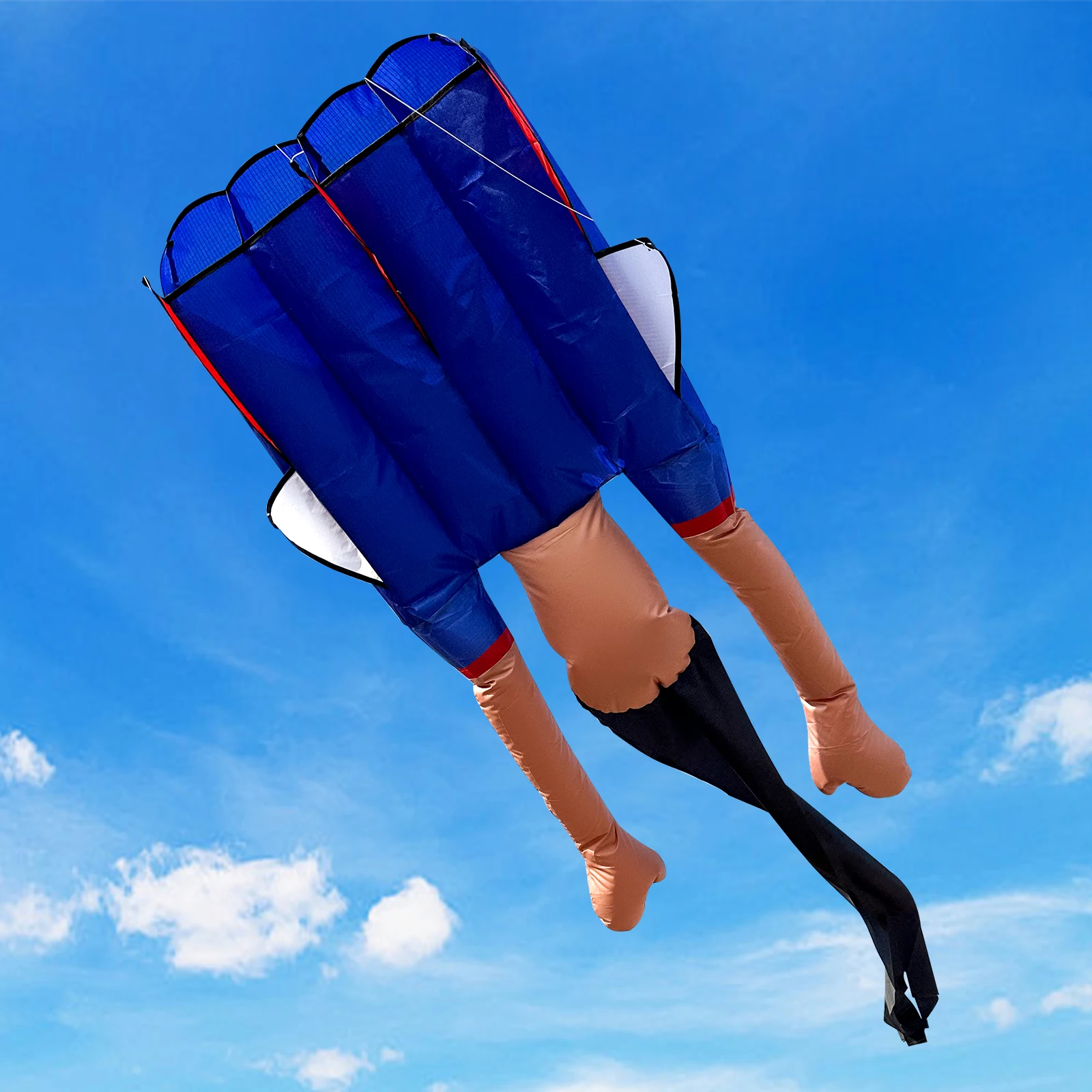 3D High Quality Large Skeletonless Long-leg Soft Kite Funny Creative Kite with 100m Kite String Wheel for Outdoor Beach Camping
