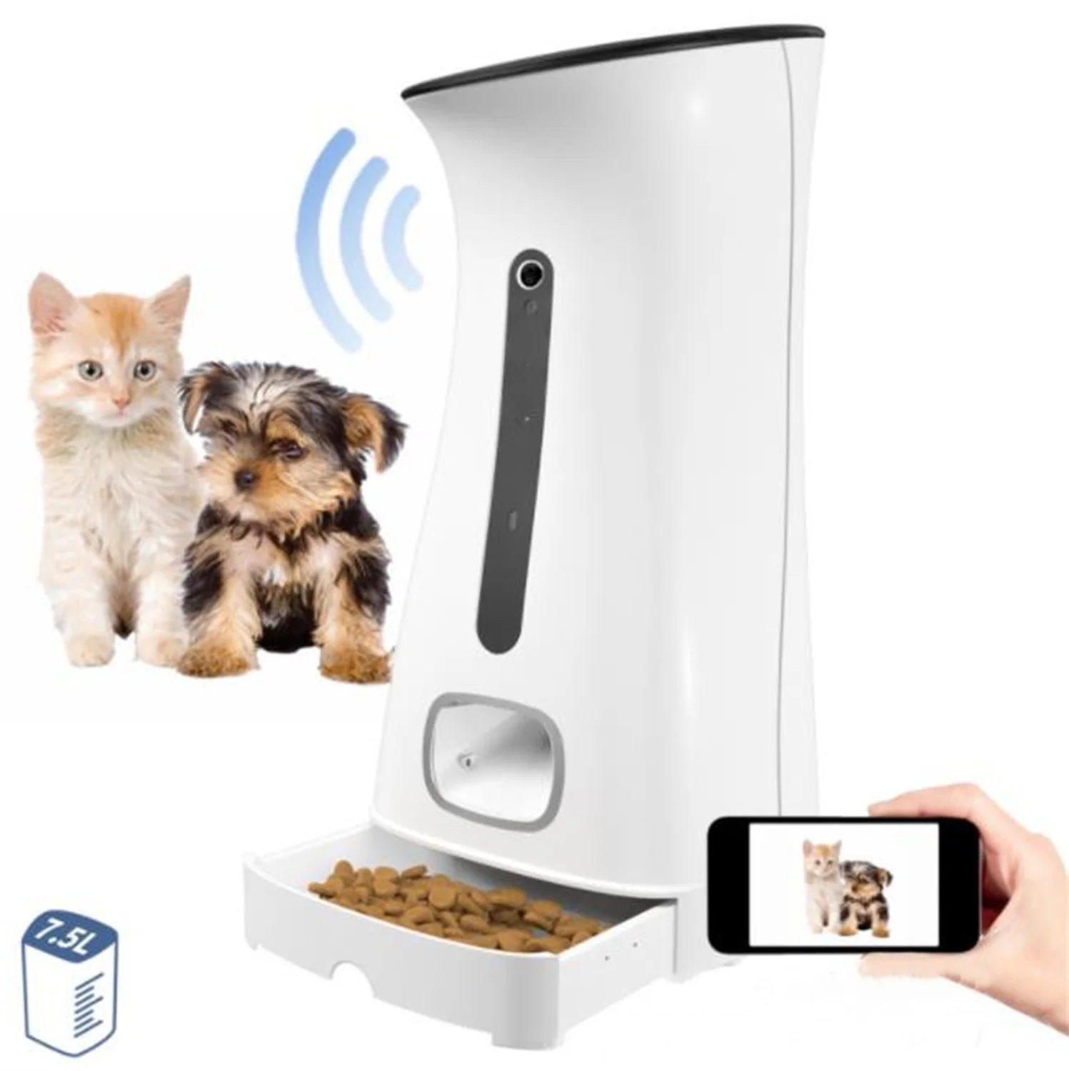 Hot-selling Remote Control Pet Intelligent Feeder With Camera Cat Dog Timing Automatic Feeder