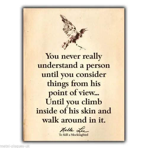 SIGN METAL WALL PLAQUE To Kill a Mockingbird Nelle Harper Quote art print-Aluminum