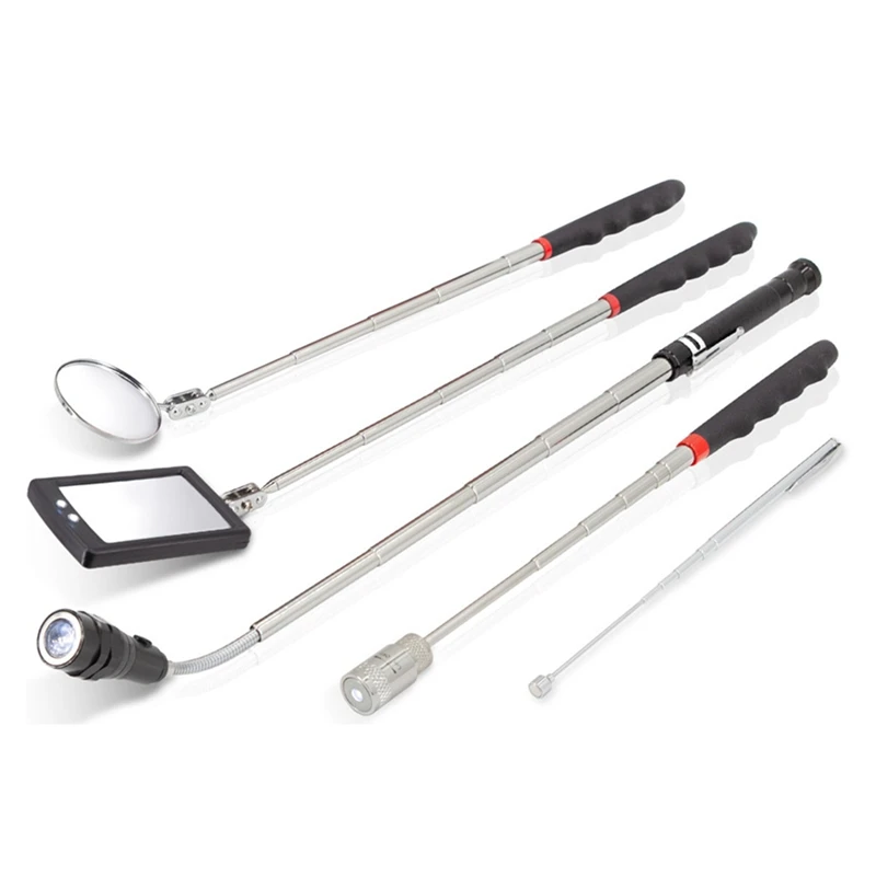 GIGI Telescoping Magnetic Pickup Tool Set-Extendable Magnet Flashlight With Inspection Mirror