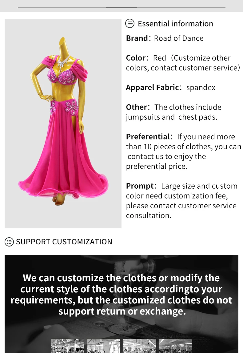 Kostüm für orientalischen Bauchtanz 2026 Karneval Tanzkleidung Damen Langer Rock Zigeuner-Outfit Abend-Übungskleidung Bauchtanzkleidung – Detail 3