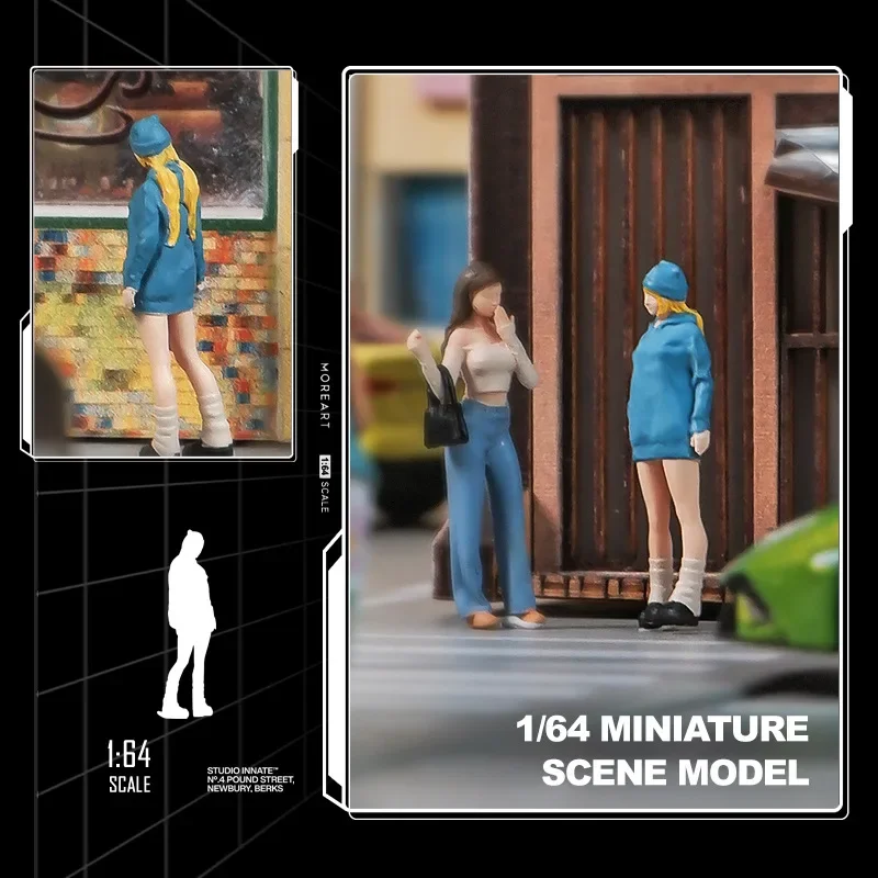 1:64 Anime girl Mini bambola figura modello in miniatura fotografia puntelli modello di scena fai da te tavolo di sabbia paesaggio ornamento regalo