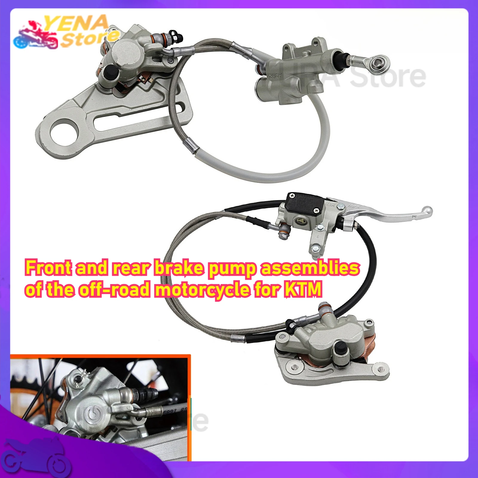

The motorcycle rear brake pump assembly brake calipers are suitable for KTM 125/150/250,SX 125XC 150XC 250/350/450,SXF 250/300