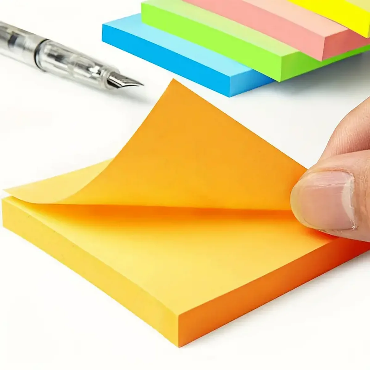Self-Adhesive Sticky Notes, Office Index Stickers, 8 Colors, 50 Pages, Multiple Colors