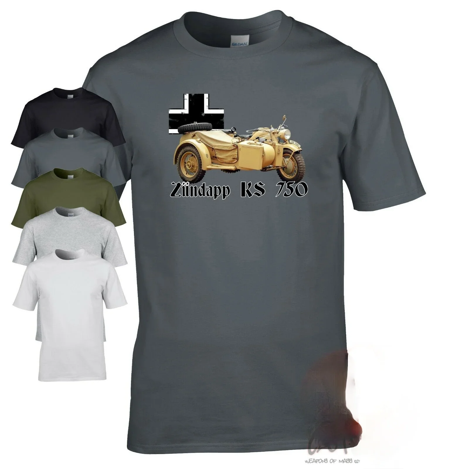 Zundapp K750 WW2 German Military Motorcycle Men T-shirt Short Sleeve Casual 100% Cotton Shirts