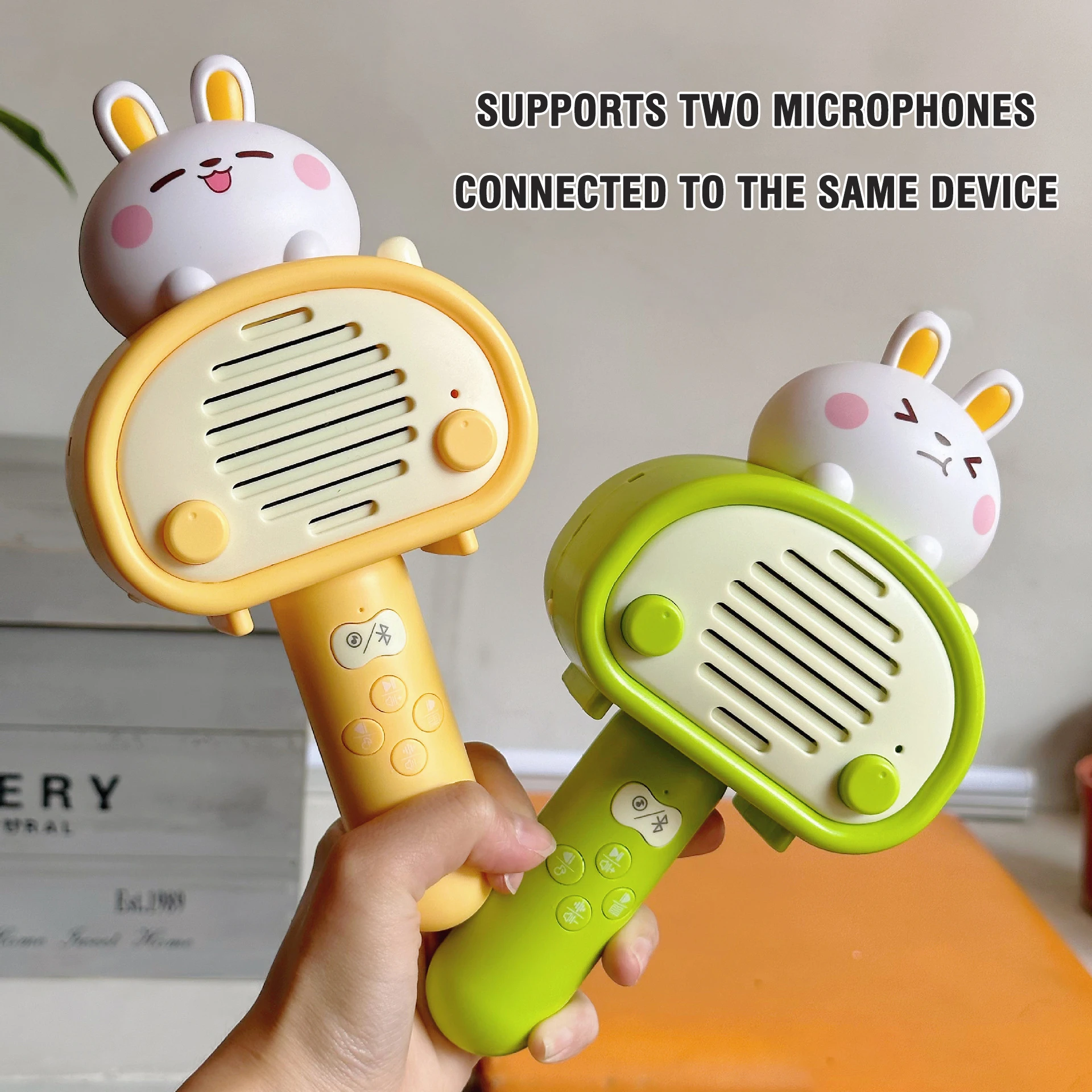 Kids Microphone Speaker Toy Wireless Bluetooth Microphone Loudspeaker Box Karaoke Education Musical Singing Toys Boys Girls Gift