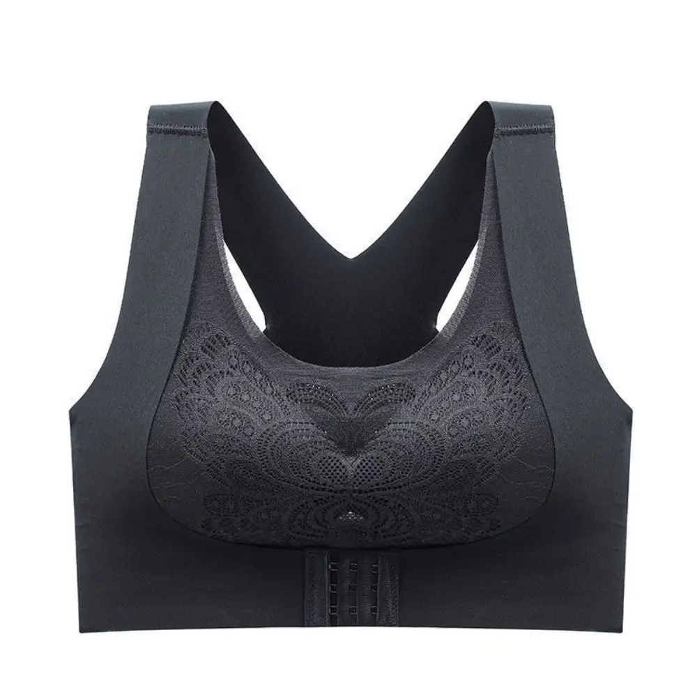

Color Sling Top Full Cup Crop Top Breast Pad Butterfly Camisoles Seamless Push Up Bra Tank Top Gathered Bra Front Closure Bra
