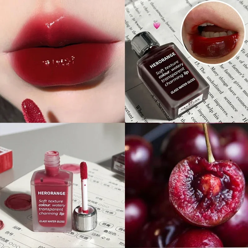 HERORANGE Lightly Lipgloss Lip Glaze Not Easy To Stick Cup ลิปสติกน้ําให้ความชุ่มชื้นทนทานเกาหลี тиб Liquid Makeup