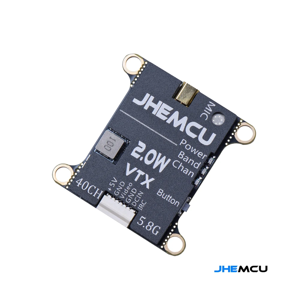 JHEMCU 2W 5.8G FPV VTX Video Transmission with Built-In Microphone for 2-6S Drone Brand New High Quality