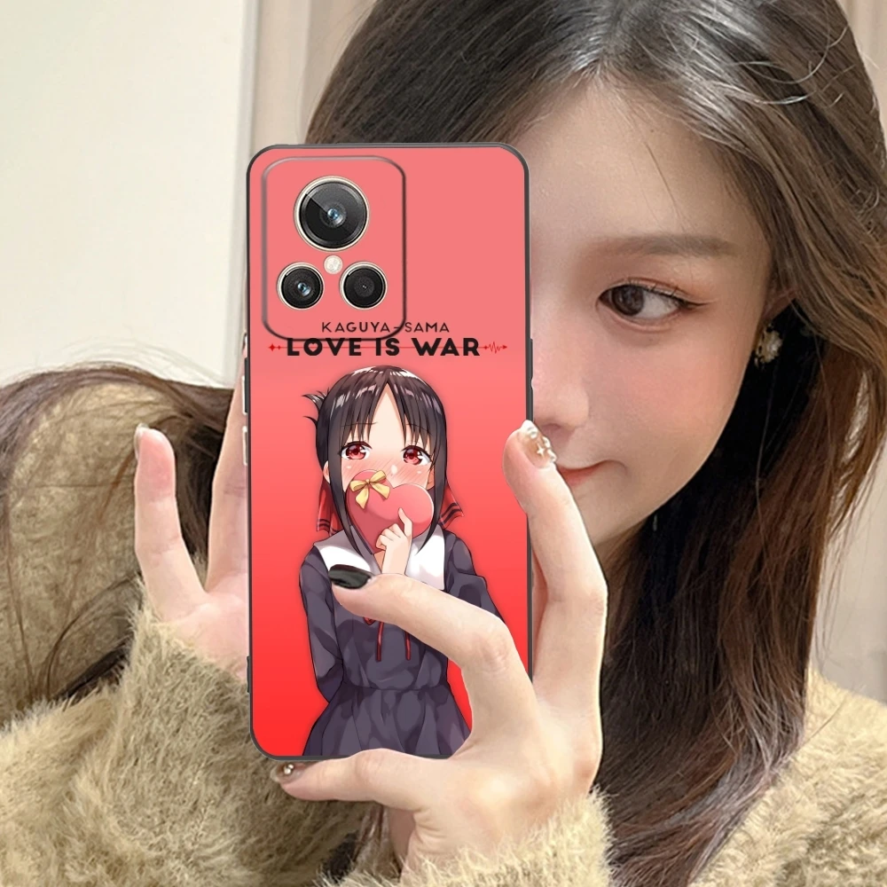 Kaguya Sama Shinomiya Cell Phone Case for Realme GT 2 9i 8i 7i Pro X50 X2 C35 C21 C20 C11 C3 Black Soft Phone Cover Shell