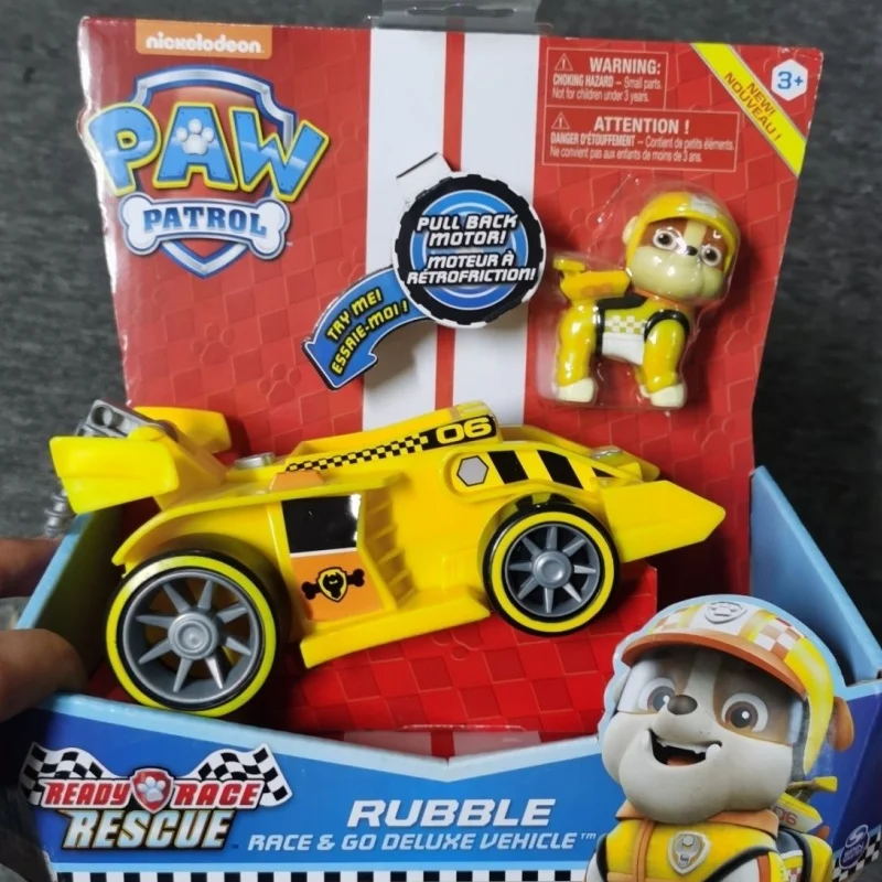 Original Paw Patrol Pull Back Car Series Vehicle Car Ryder Tracker Everest Chase Rex Skye Rocky Marshall Action Figure Gift Toy