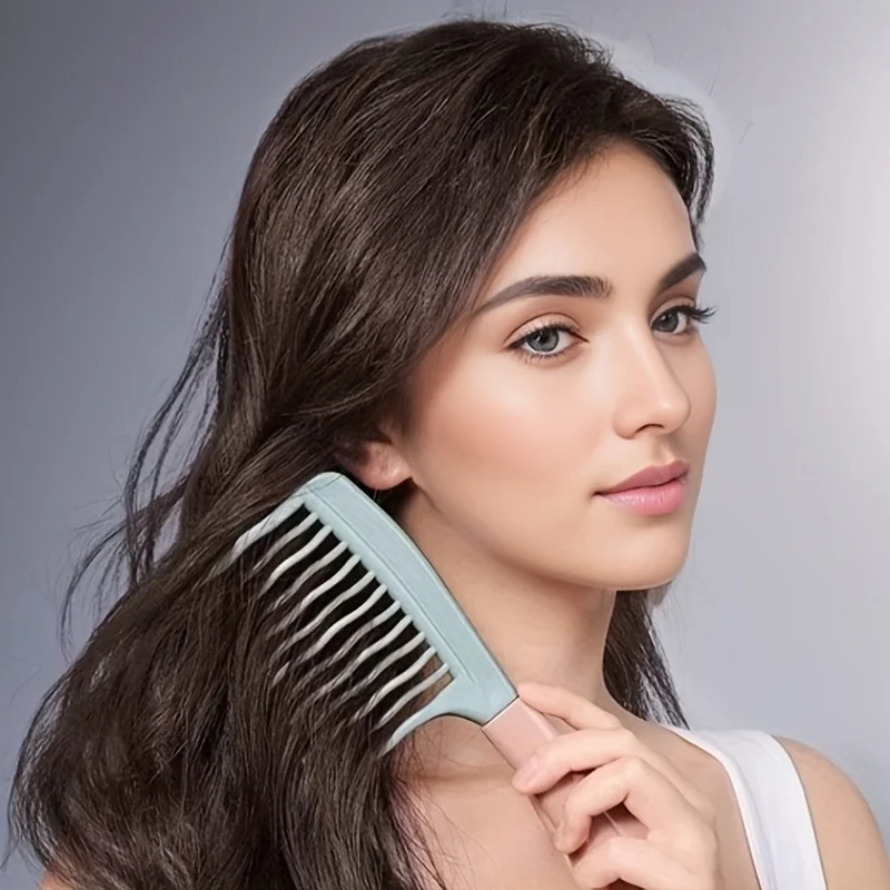 

1pc Dual Wide-Tooth Hair Combs, Ideal for Long Curls & Voluminous Styles, Curly Hair Management &Home Massage, Elegant Hair Care