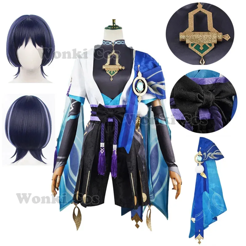 

Scaramouche Impact Wanderer Cosplay Costume Wig Kimono Suits Cosplay Costumes Full Set Without Hat Outfits