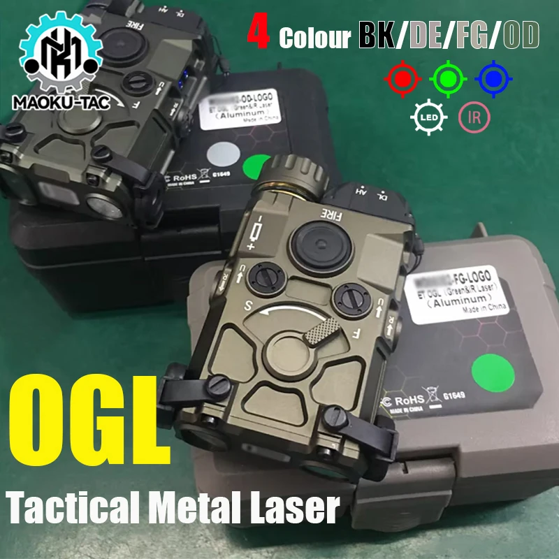 Airsoft OGL Laser On Gun Metal Laser Red Dot Aiming High Green Blue Pointer Laser With Marking Infrared Adapter Use Crane Plug