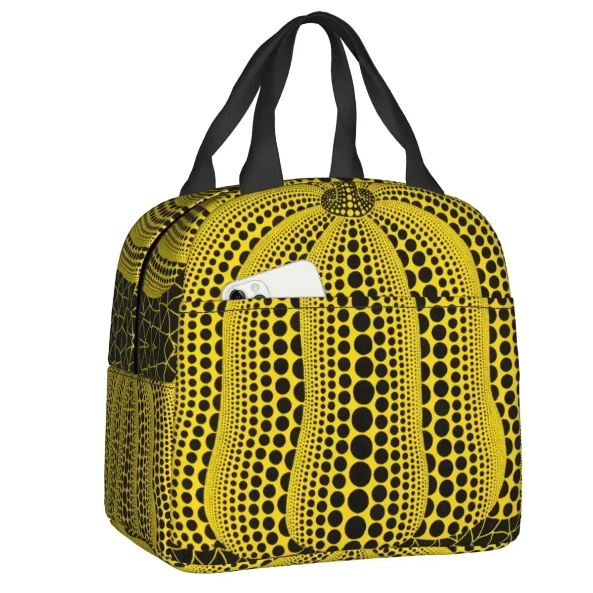 Yayoi Kusama Pumkin Forever Insulated Lunch Bag for Camping Travel Abstract Art Portable Cooler Thermal Lunch Box for Women Kids