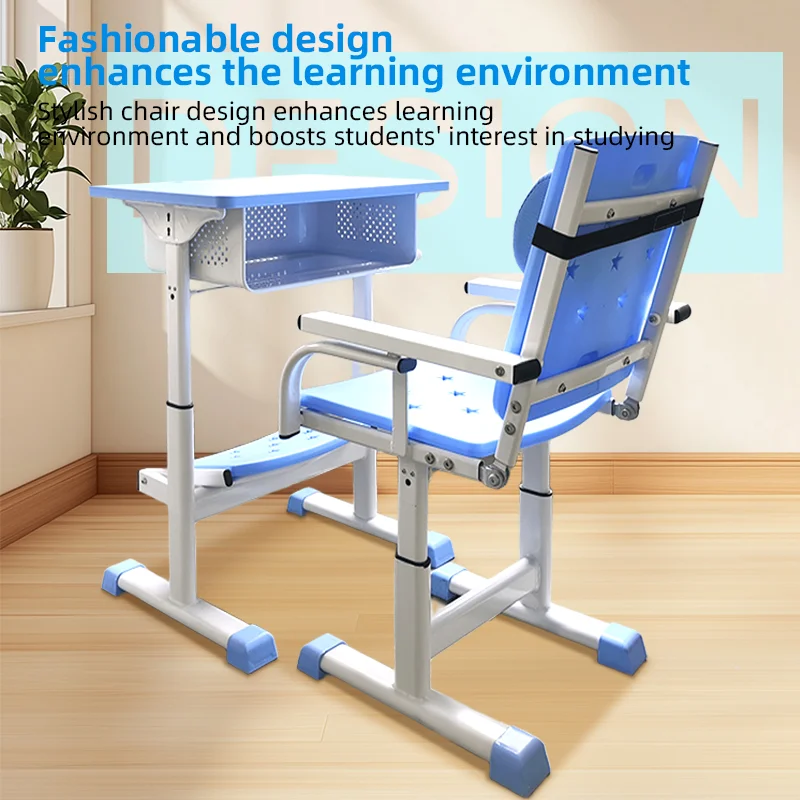 School Furniture Ergonomic Children Study Table And Chair Set Height Adjustable Table And Reclining Chair