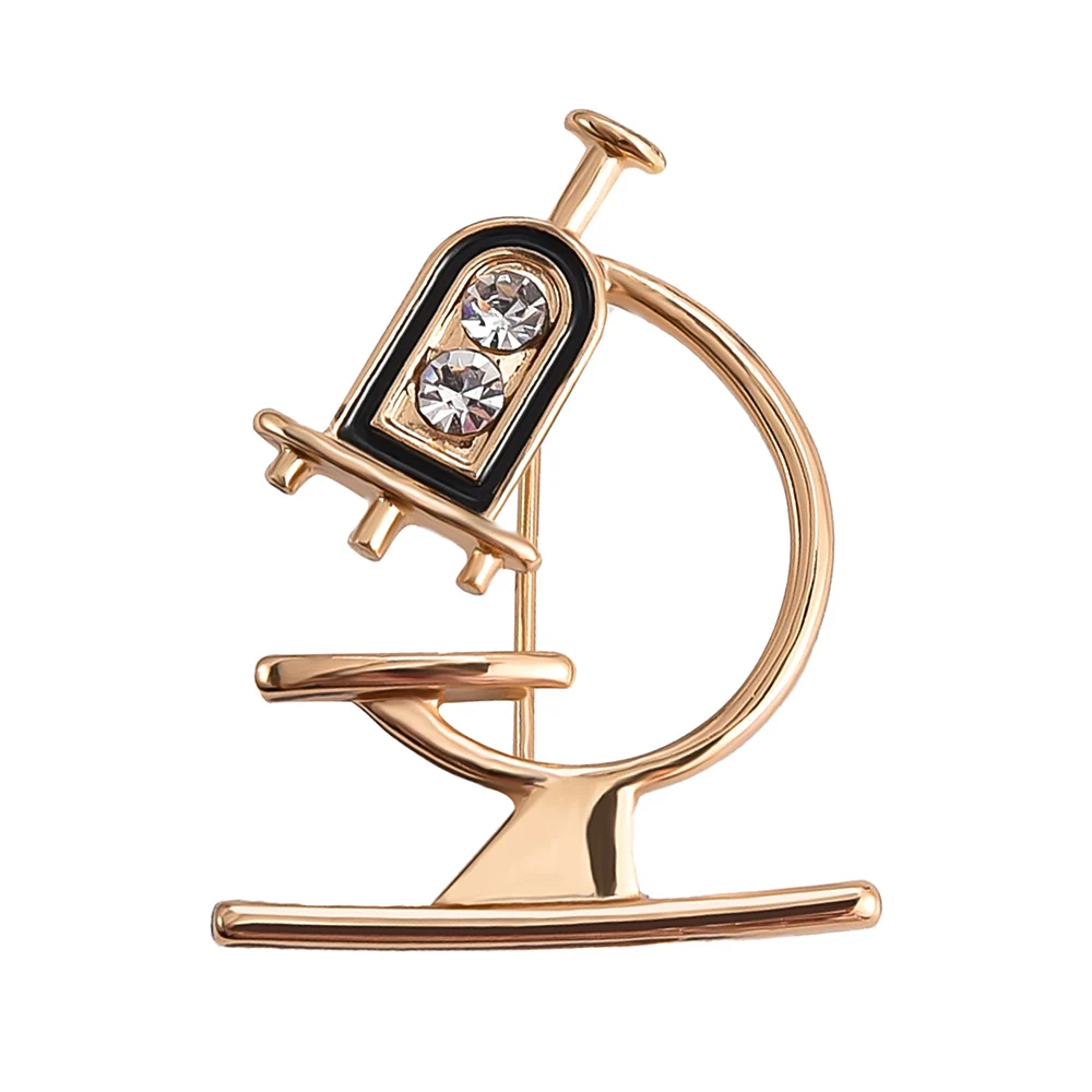 Medsor Microscope Brooch Pins Science Biology Lab Equipment Jewelry Biologist Lapel Coat Backpack Badge Accessories Man Woman