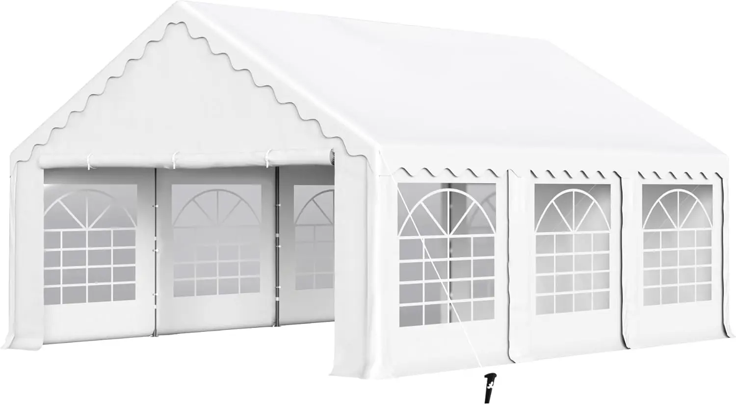 

20'x16'Outdoor Heavy Duty Party Tent Large Commercial Canopy Wedding Event Shelter with Removable Sidewalls,3 Storage Bags White