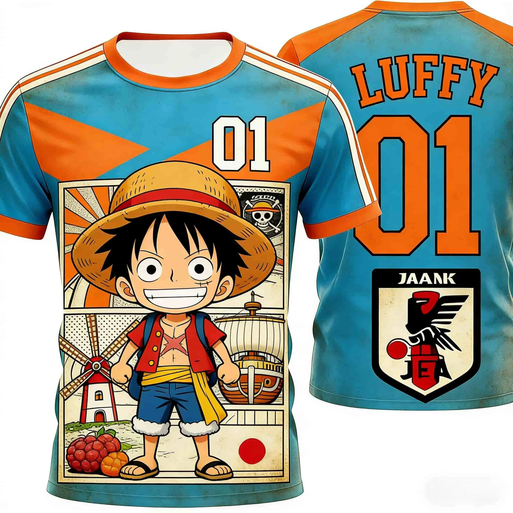 Sommer Kinder Einteiler T-Shirt Sabo Brother Print Lässige Jungenkleidung Mädchen Kurzarm Herren Trikot Outdoor