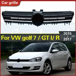 For Volkswagen V W Golf MK7 Front Center Grille Black Chrome ABS Radiator Hood Upper Grill for golf 7 / GT I/ R 2015-2017