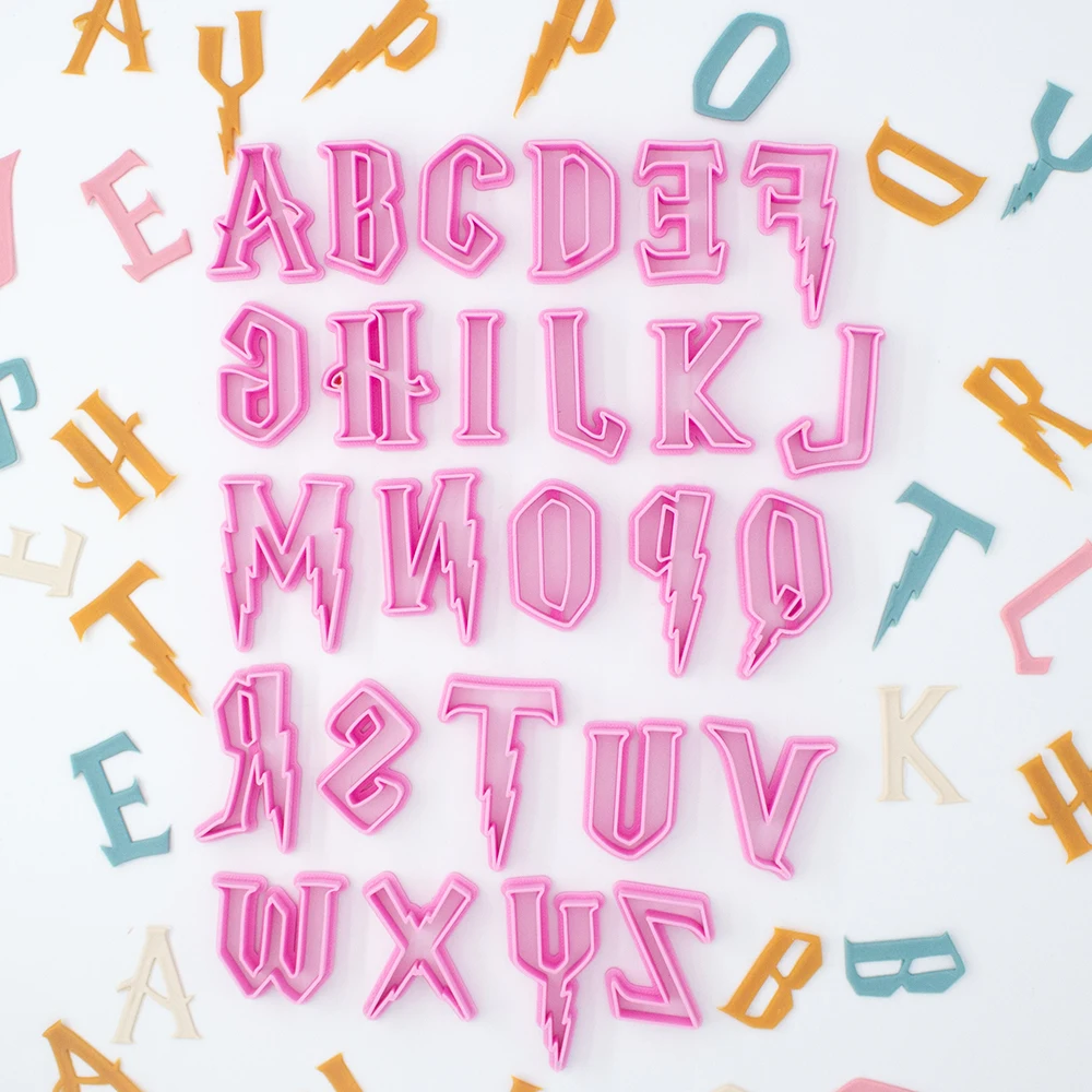 1.5inch Love Baby Girl Happy Birthday Letters Cookie Cutter Alphabet Stamp Set Plastic Embossing Baking Create Cake Decorating