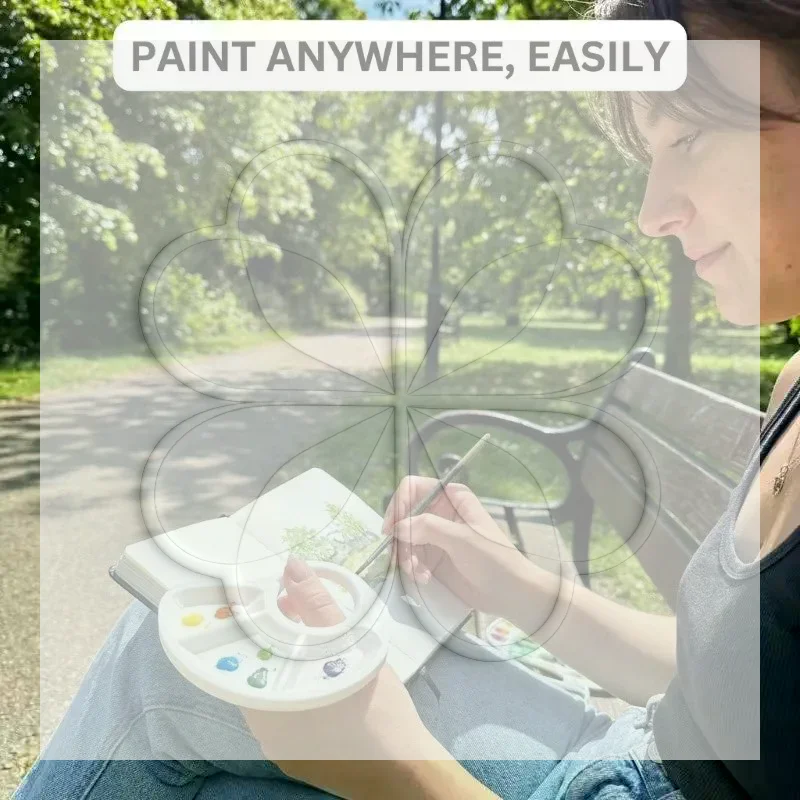 1Pcs 3D Printed Portable Thumb Palette, Color-Coded Single-Color Plastic Palette For Acrylic, Watercolor & Oil Paints